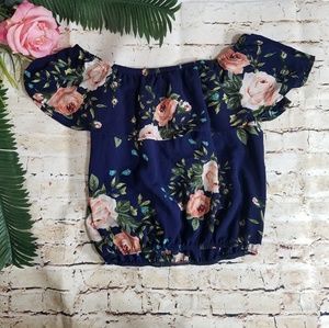 Crop Top Ruffle Off Shoulder